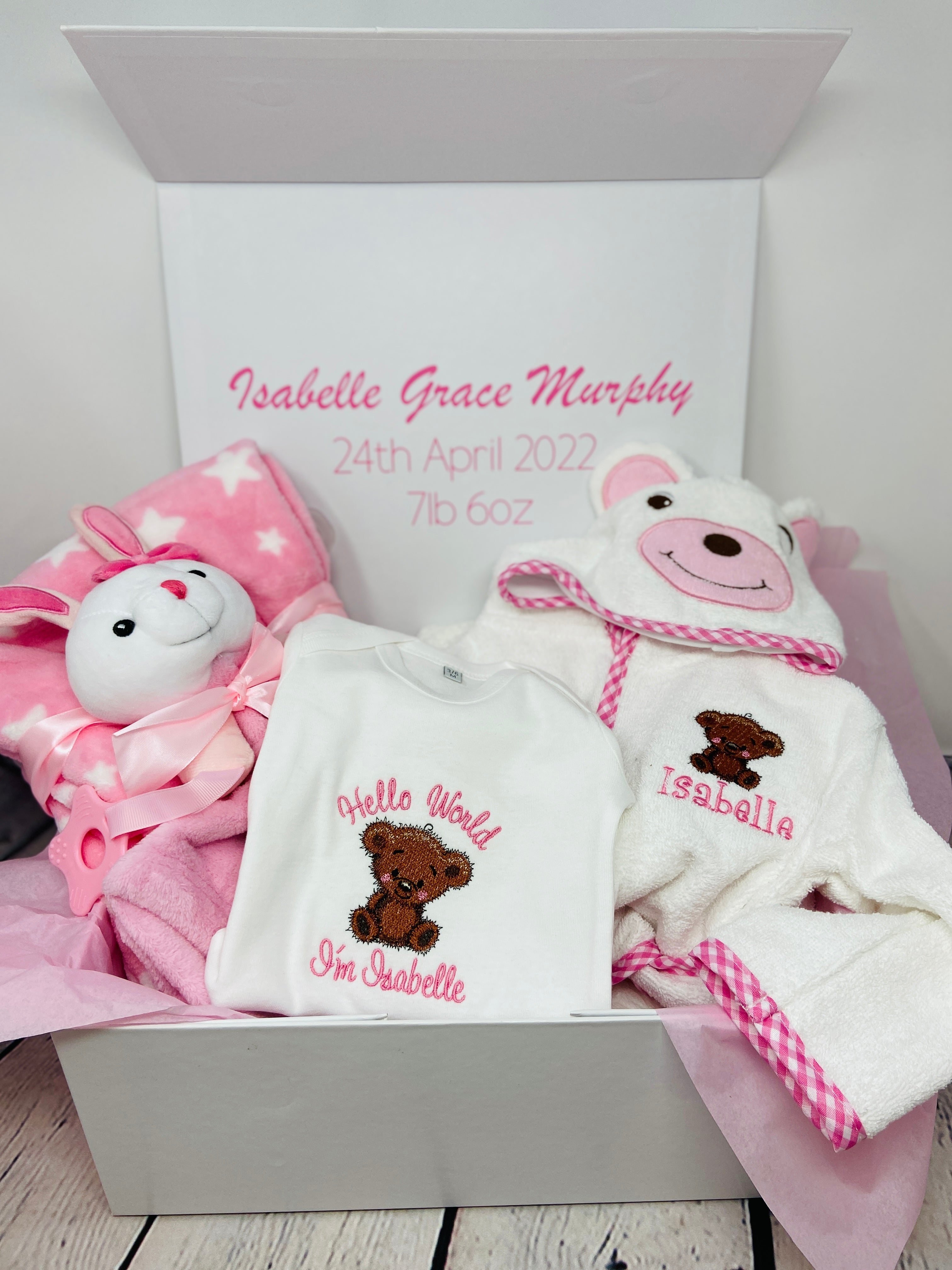 Personalised Bathtime, Bunny and Comforter Snuggle Set - Pink - LOVINGLY  SIGNED Hong Kong – LOVINGLY SIGNED (HK)
