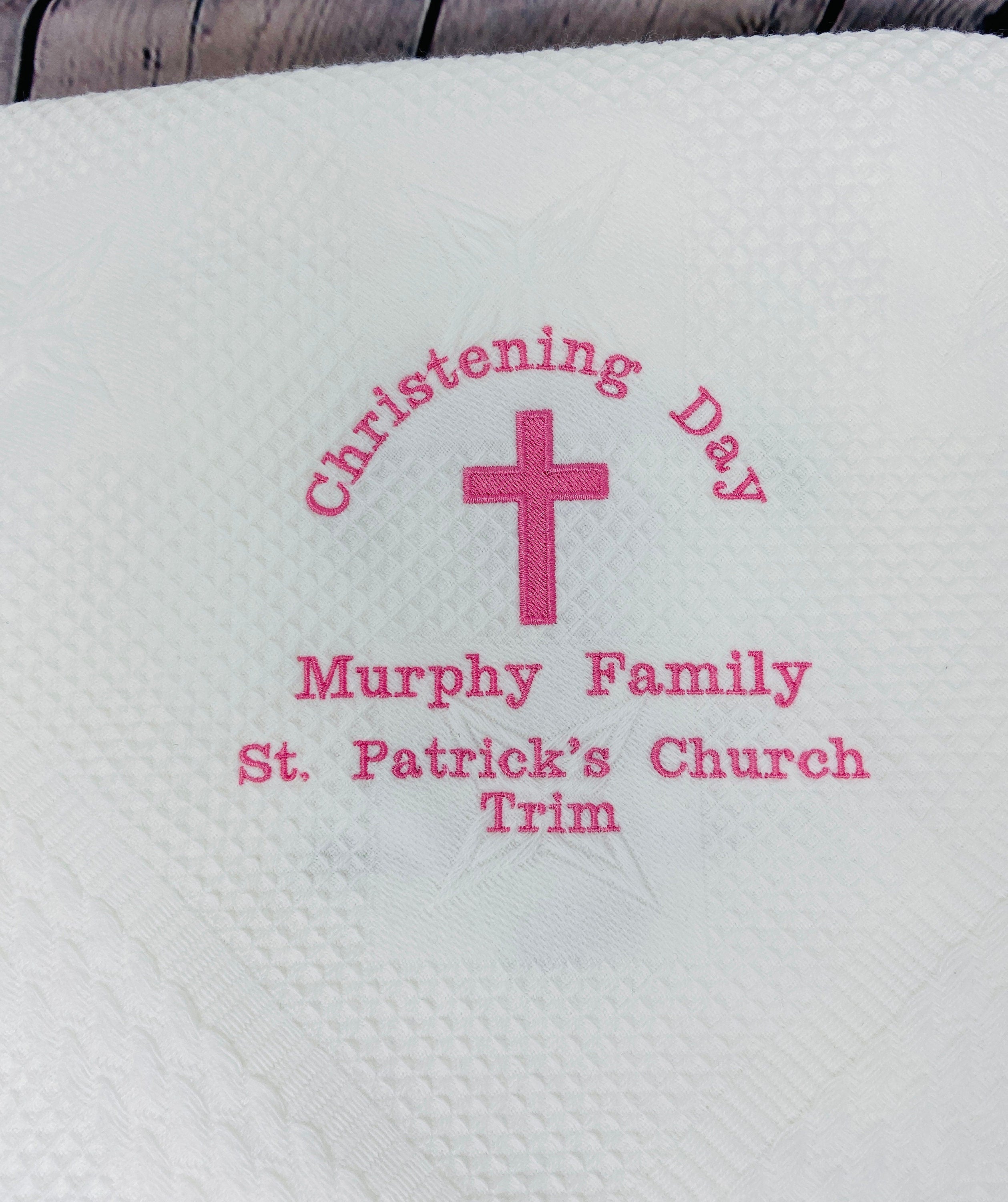 Personalised sales christening blanket